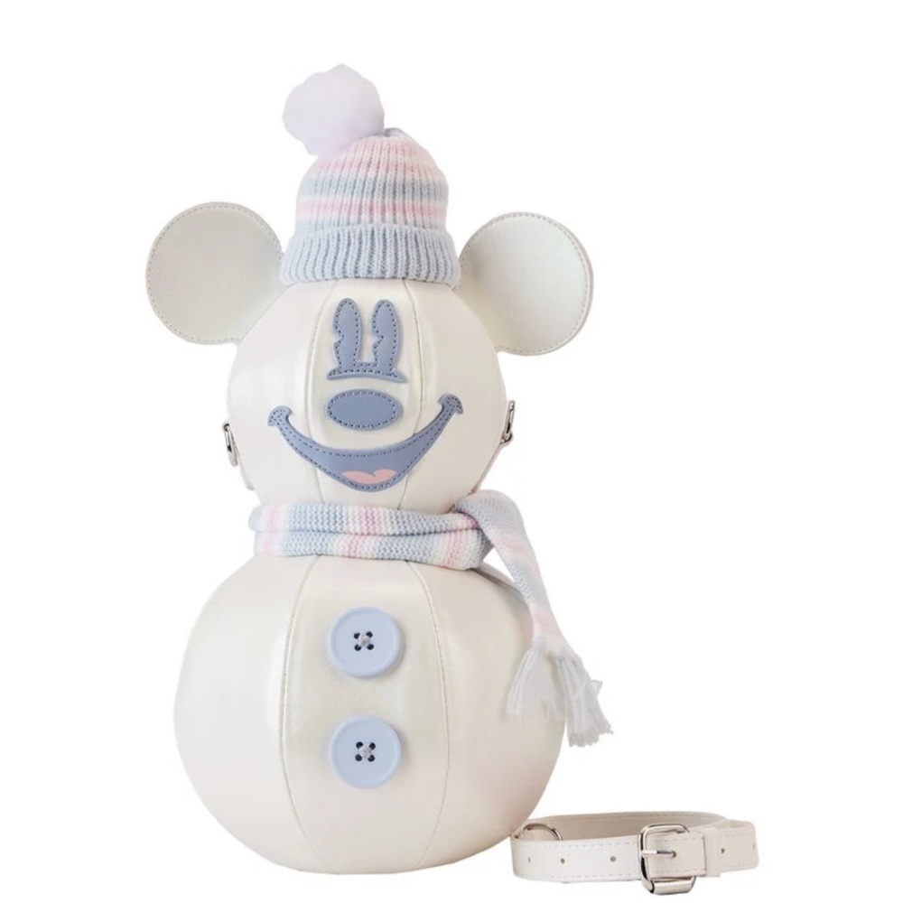 Loungefly Stitch Shoppe Mickey Snowman Crossbody Bag New